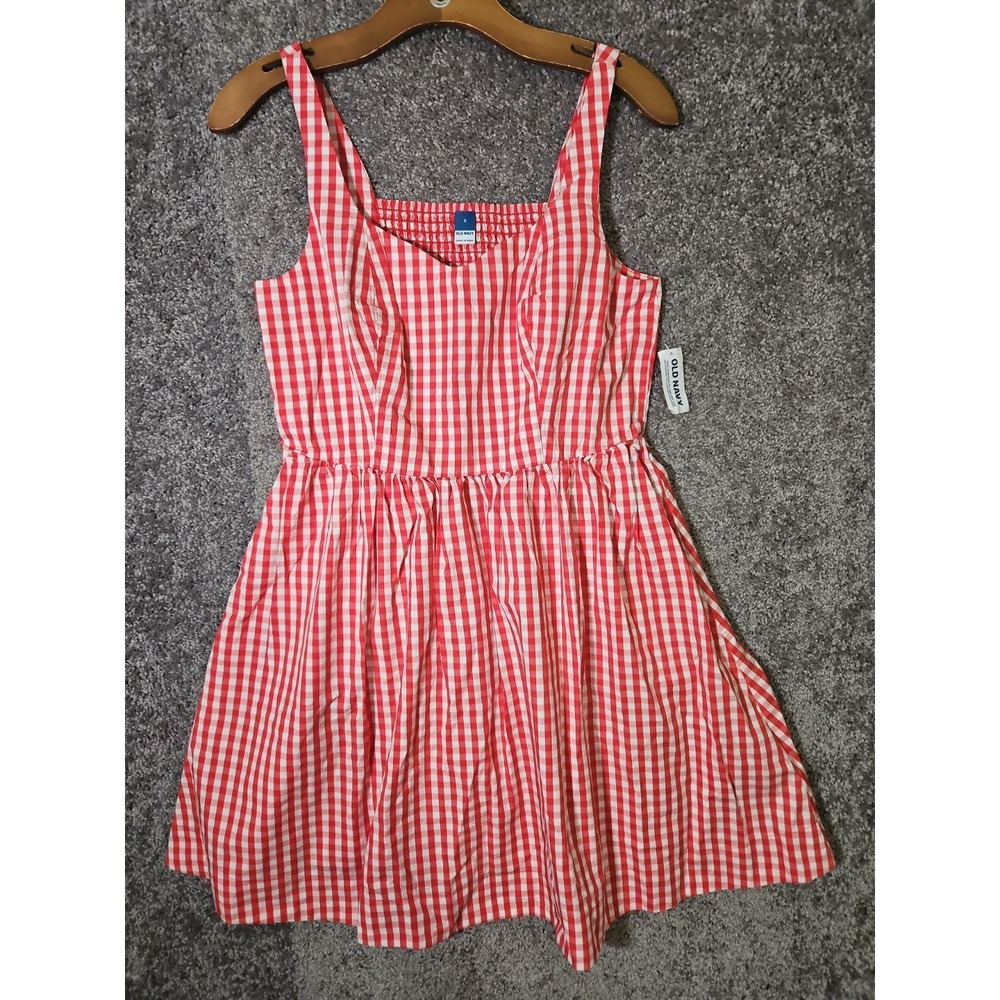 Old Navy Sunback Dress - Sweetheart Red Gingham - Small - New with Tag